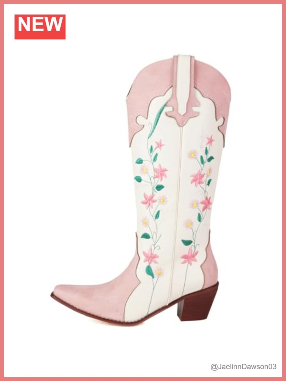 Women's Embroidered Knee High Western Cowboy Boots Pointed Toe Chunky Heel